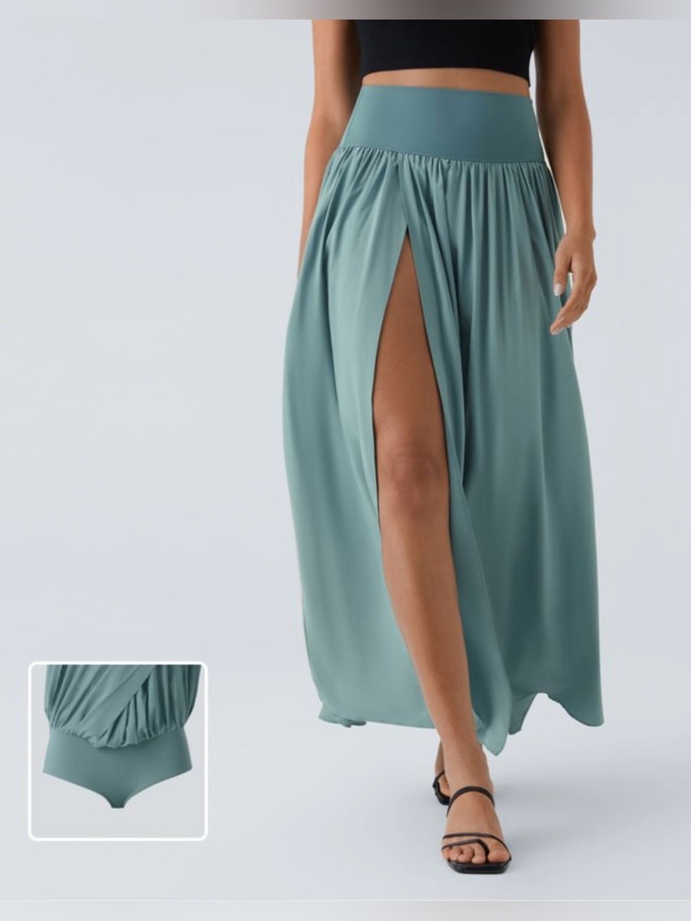 Halara Breezeful High Waisted Split 2-in-1 Flowy Quick Dry Maxi Casual Skirt XS
